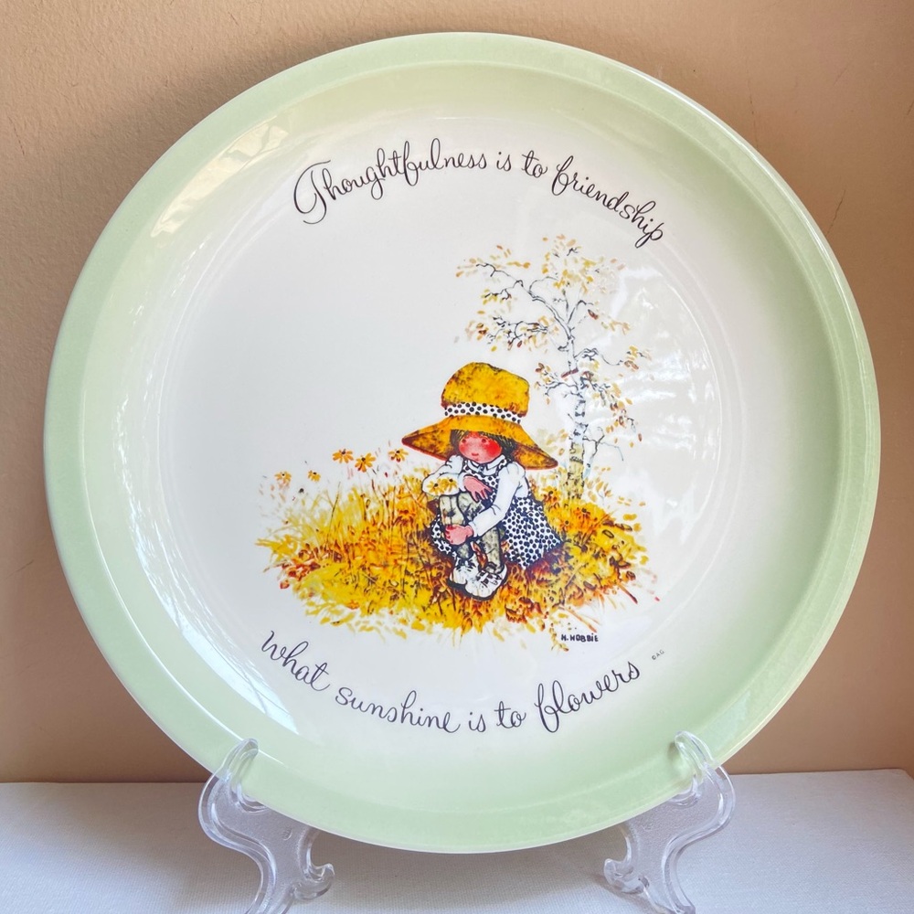 Holly Hobbie 1972 collector plate American Greetings friendship sunshine flowers
